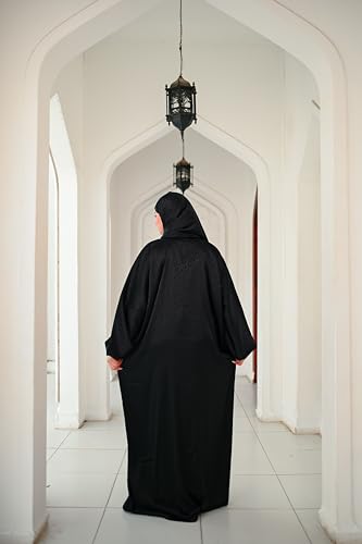 Farida Satin Jacquard Isdal for Women – Full Length One-Piece Prayer Dress with Attached Hijab