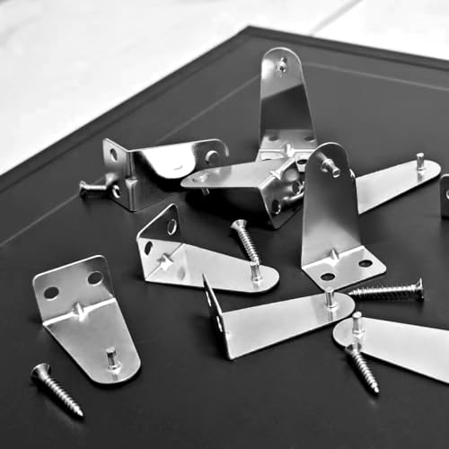8pcs Metal Blinds Hold Down Brackets, Silver Door Blinds Bottom Bracket, Blind Bottom Rail Hold Clips with Screws for Horizontal Blinds Shades Windows Doors