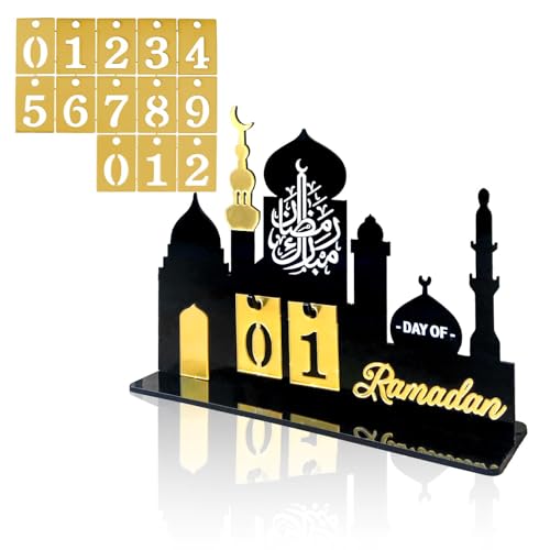 Ramadan Advent Calendar 2026 30 Days Ramadan Countdown Calendars Eid Mubarak Centerpieces Decorations Parties Islam Muslim Decor for Home Office Table