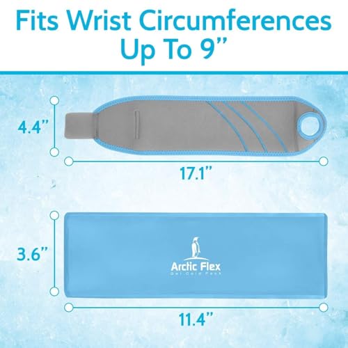 Arctic Flex Wrist Ice Pack Wrap - Refreezable Gel Compression Support | Flexible Hot & Cold Brace for Injuries, Rheumatoid, Tendinitis, Swelling & Carpal Tunnel - Reusable for Pain & Muscle Therapy