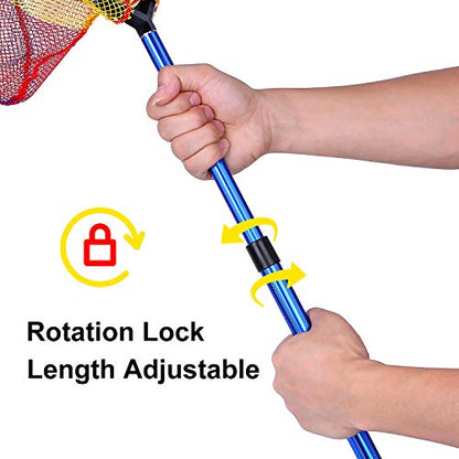 Kids Fishing Net - Telescoping Bait, Minnow, and Butterfly Net With 11.4" Depth, Handle Extends to 30" for Easy Catch and Release - color: Blue-2pack
