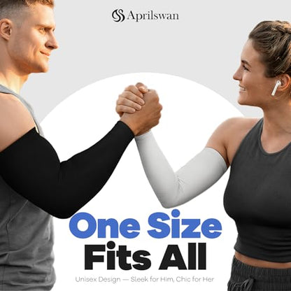 Arm Sleeves, UV Sun Protection Cooling Arm Covers for Men/Women | UPF 50+ UV protection; Sweat-wicking & cooling; Non-slip design; Lightweight & breathable - color: 2 Pairs - 2 White
