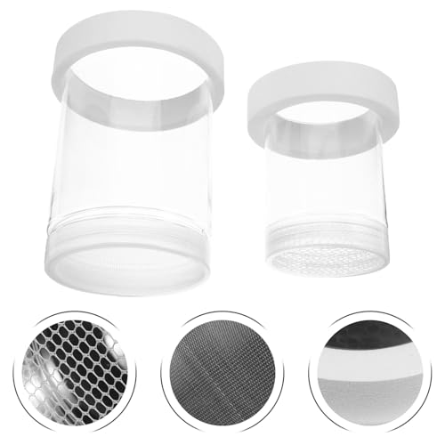 Lurrose Floating Aquarium Fish Incubation Box with Fine and Coarse Mesh Nets, Fish Breeding Isolation Hatchery Tank for Guppy Betta Shrimp Fry, White Set for Aquarium Breeding and Nursery