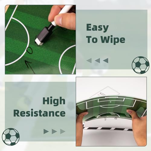 WISYOK Double-Sided Soccer Coaching Clipboard, Premium Dry Erase Tactical Board for Coaches, Ideal Coach Gift - style: Soccer