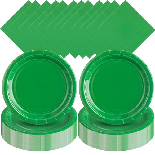 Zhehao 120 Pcs Dessert Plates Napkins Set, 7 Inch Party, Green - color: Green