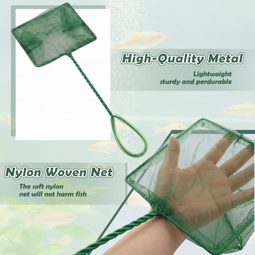 3 Pack Fish Net Aquarium Fine Fishing Mesh with Plastic Handle, 6-Inch