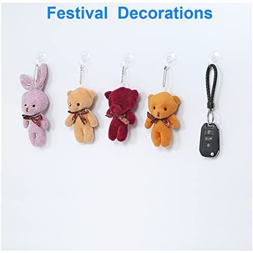 12 Pieces Large Suction Cups with Hooks 2 inch Clear Plastic Sucker Hooks for Glass Window Wall Festivals Parties Theme Carnival Decoration Door Bathroom Kitchen - size: 2"+hooks"