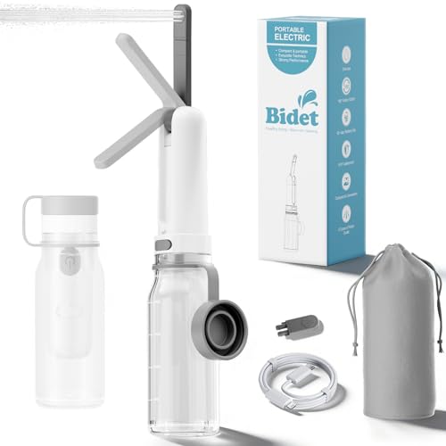 Portable Bidet for Travel, Rechargeable Electric Bidet White & Gray - color: White & Gray