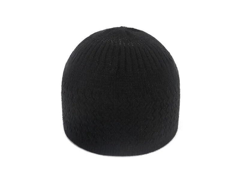 Breathable Cotton Stretchy Islamic Muslim Knitting Kufi Topi Prayer Hat Crochet Taqiyah Takke Skull Cap. - color: Black