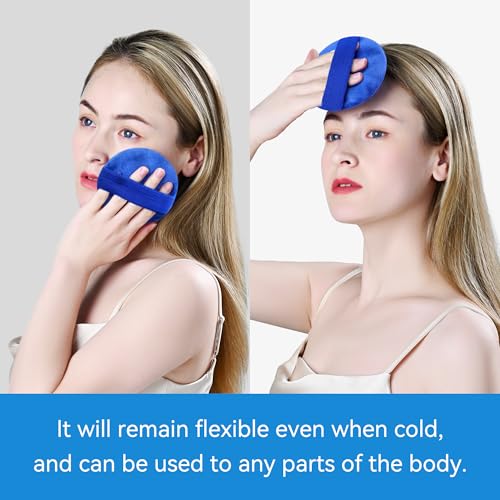samply Small Gel Ice Packs for Boo Boos, Cold Packs for Injuries Reusable Pain Relief, Headaches and Toothaches,Eyes, Face, 4 Pack Mini Round Ice Packs with 2 Covers for Cold Compress, Dark Blue - color: Dark Blue