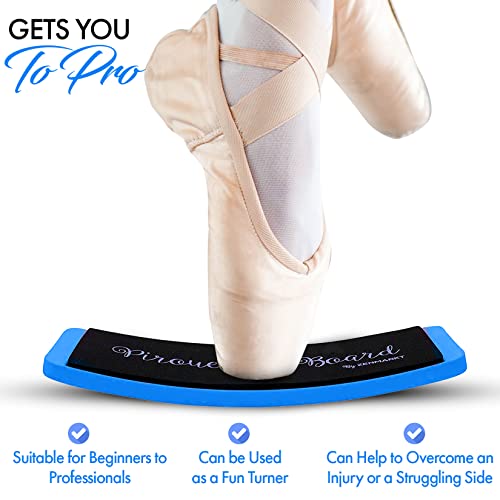 Zenmarkt Turning Board for Dancers, Cheerleaders, Gymnasts, Ice Skaters | Improve Turns, Balance & Stability — Ballet Pirouette Trainer, Figure Skating & Gymnastics Practice Board - color: Blue without Carry Bag