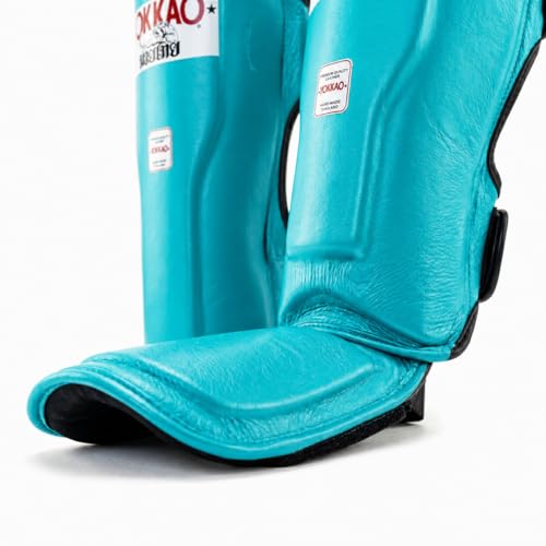 YOKKAO Matrix Muay Thai Kickboxing MMA Shin Guards with Knee Guards - color: Tiffany, size: Large
