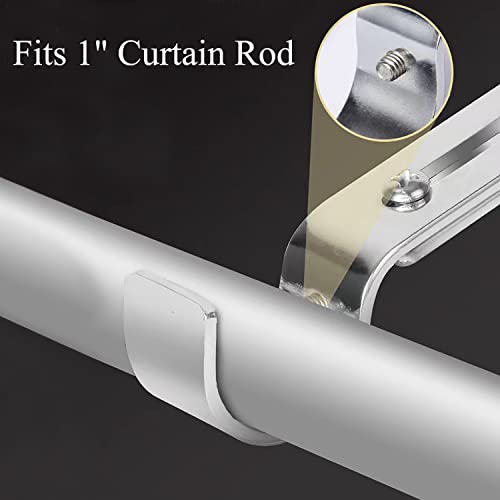 Premium Curtain Rod Brackets - 3 Pack Adjustable Wall Mounts, Curtain Rod Holders for 1 Inch Rod (Silver) - color: Silver-3Pack
