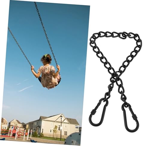 GALPADA Strong Steel Hanging Chains Snap Hooks for Hammocks Height Black Coated Link Set for Swing Chairs and Punching Bags Easy Installation for Outdoor and Indoor Use