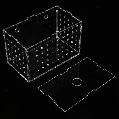 Fish Breeder Box, Aquarium Fish Breeding Box with Suction Cups, High Transparency Acrylic Hatchery Incubator Tank for Baby Fish Shrimp Clownfish Isolation and Rearing (14 * 8 * 9CM) - size: 14*8*9CM