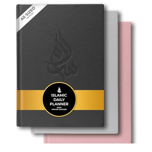 Salam Journal, Islamic Daily Planner with Prayer Tracker, Daily Hadith and Duas, Undated Layout with 6 Month Coverage, Ramadan and Eid Gift for Muslims, Ramadan Planner (Black) - color: Black