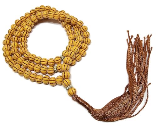 Islam Tasbih 99 Beads Muslim Misbaha Subha Rosary AMN-410 Islamic Prayer dhikr with Decorated Tassels Eid Ramadan Praying Religious Gift (Orange) - color: Orange