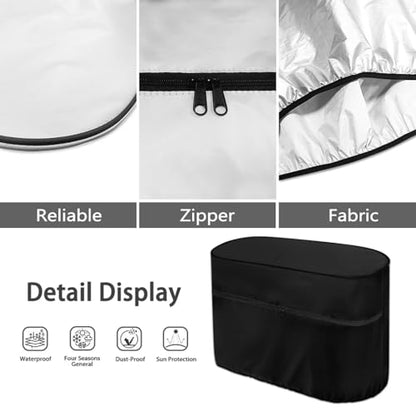 Black Camper Dual 30lb RV Propane Tank Cover Travel Trailer Propane Tank Cover Waterproof Heavy Duty Propane Gas Cylinder Cover - color: Black, size: M(30LB)