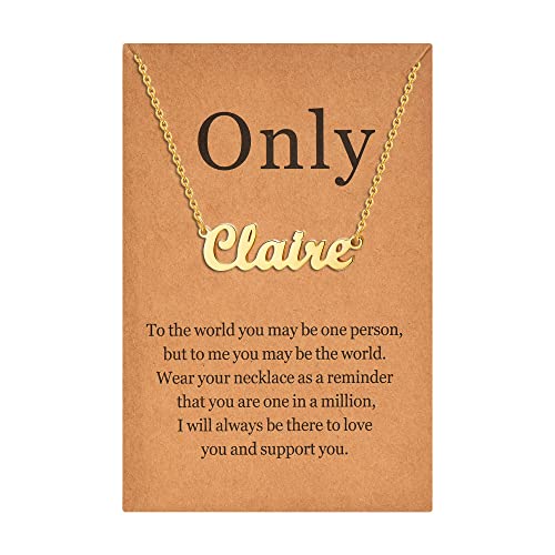 Lcherry Name Necklace Personalized for Women Gold Plated Nameplate Necklace Gifts for Girls - style: Claire