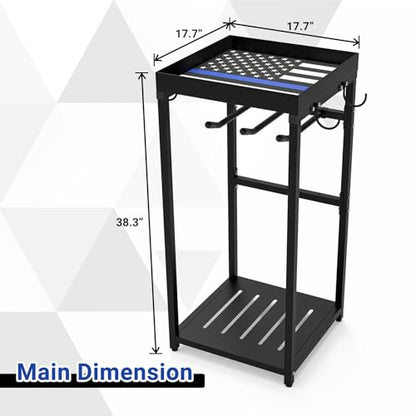Neoaider Police Gear Rack, Police Hanger with Hooks | Tactical Duty Gear Rack Decor with Thin Blue Line Flag, Black Body Armor Stand for Police Gift - size: Police Gear Stand