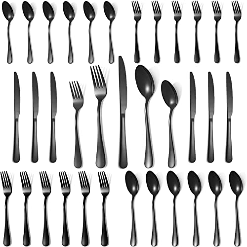 Silverware Set,30-Piece Stainless Steel Flatware Set for 6 - style: 30pcs Round Edge