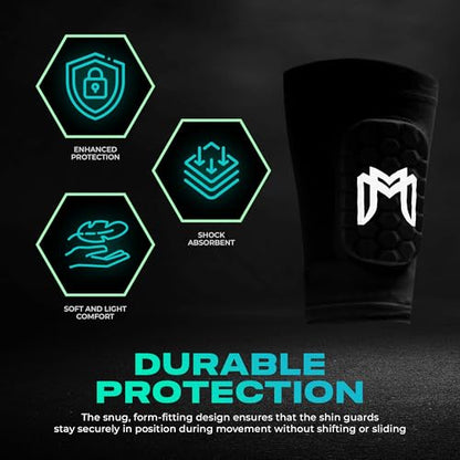 MediCaptain Mini Shin Guards Soccer – Built in Shin Pad Sleeves for Mens, Women, Teens - Small Shin Guards - Lightweight, Breathable Shin Defender Leg Protection - color: Black, size: Mini (3.9 x 2.4 in)