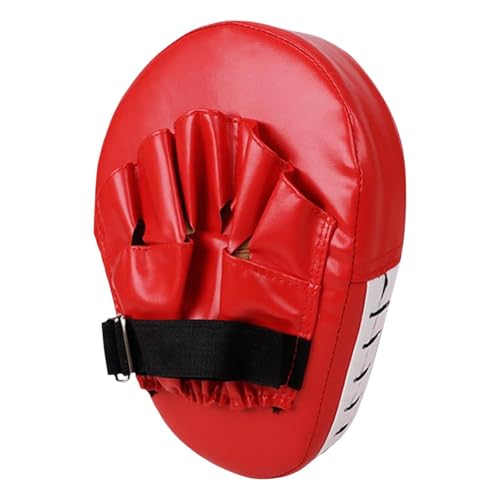 Boxing Pads Gloves Thick Adjustable Curved Focus Punching Mitts | Hand Target Training Hand Pads for Kickboxing Karate Thai - color: Red