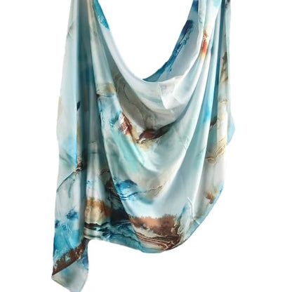 Hijab Scarf for Women Fashion Printed Modal Hijab Head Wrap Scarves Lightweight Long Scarf Shawls - color: Watercolor N