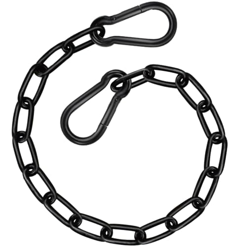 Heavy Duty Chain 21In, Black Swing Chain 660LB Capacity, Hanging Chain Extender, Porch Swing Chain Kit with Carabiners for Punching Bags, Boxing Bags