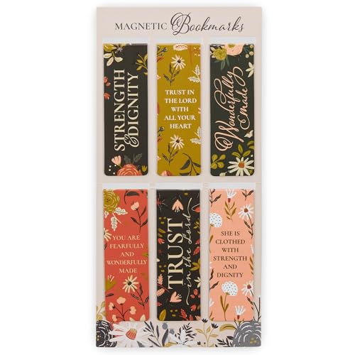 Christian Art Gifts Colorful Magnetic Scripture Bookmark Set for Women - color: Psalms & Proverbs Multicolor Floral