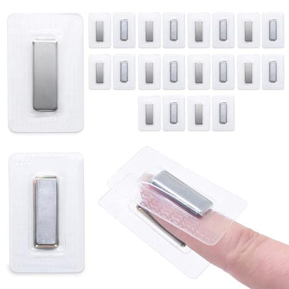 SEMINI Hidden Sew Magnetic Snap Invisible Hidden Sew in PVC Hidden Purse Closure for Fastener Handbag Cloth Clasp DIY Craft Sewing Tools (25x10mm) - size: 25x10mm,Rectangular