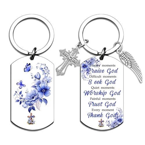 isiyu Christian Gifts for Women Religious Gifts for Men Spiritual Keychain Bible Verse Accessory for Everyday Carry Bag Decoration Faith Inspired Keychain