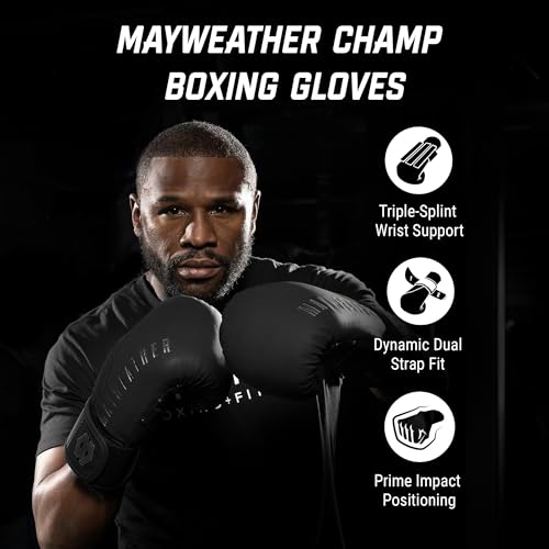 Hayabusa Mayweather Champ Boxing Gloves for Men and Women - color: Black, size: 12oz