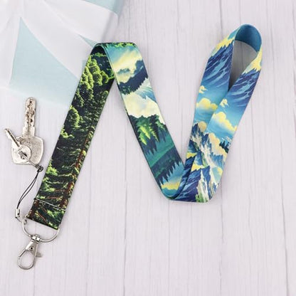 Cool Lanyard Retractable Badge Holder Reel Clip Heavy Duty Keychain Neck Lanyard for Keys Men Women Work ID Student Science Teacher, Nature Iceberg - color: Iceberg