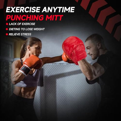 Boxing Pads Curved Focus Mitts, Training Pads,MMA Muay Thai Kickboxing Coaching Martial Arts Punching Hand Target Strike Shield & Boxing Mitts - color: Red