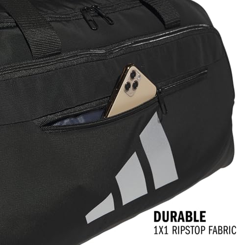 adidas Defender 5 Duffel Bag for Sports, Gym and Travel, Black/Silver Metallic, OSFA - color: Black/Silver Metallic, style: Medium (59l)