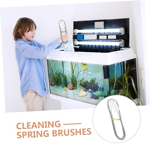 OUNONA Fish Tank Cleaning Brush Double-ended Tube Brush Soft Bristles for Aquariums Sinks and Tight Spaces Stainless Steel Spring Design for Stubborn Stains and