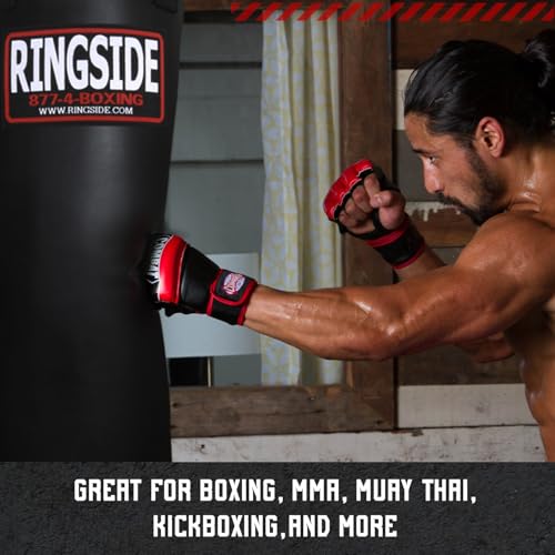Ringside 100 lb Powerhide Heavy Bag for Boxing, MMA, Muay Thai & Kickboxing, Soft Filled Punching Bag with Foam Liner, Chain & Swivel Included, Black