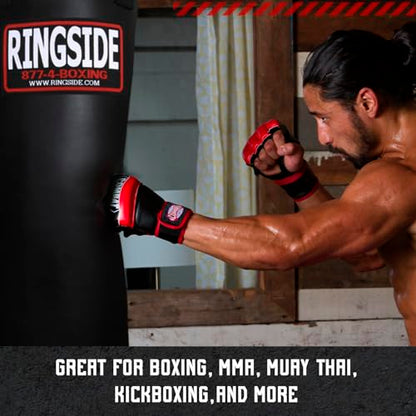 Ringside 100 lb Powerhide Heavy Bag for Boxing, MMA, Muay Thai & Kickboxing, Soft Filled Punching Bag with Foam Liner, Chain & Swivel Included, Black
