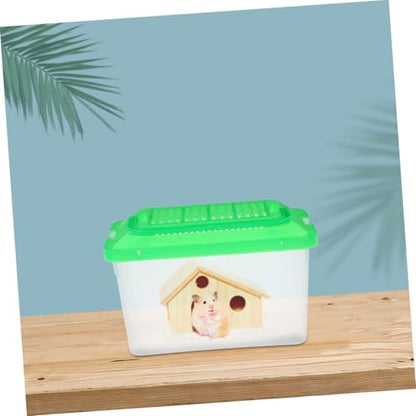 Happyyami 2pcs Portable Fish Tank Handle Aquarium for Travel Betta Container for Small Reptiles Turtles and Hamsters Space-Saving Pet Transport Box