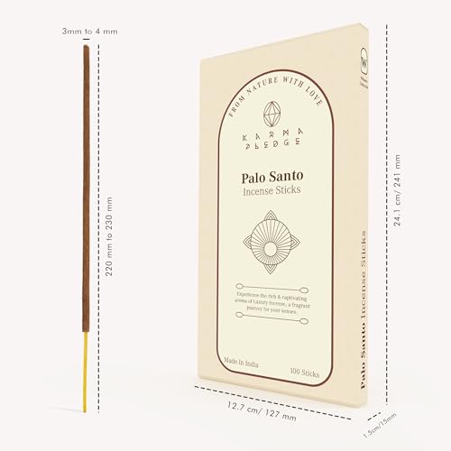 KarmaPledge Palo Santo Incense Sticks, Burn Time 45-60 Min, 100 Sticks - color: Palo Santo, size: 100 Hand Dipped Sticks