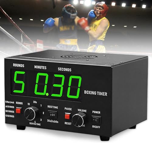 Boxing Interval Timer, Professional Gymnastics Timer with LED Display, Workout Times and Selectable Cycle Reps, Gymnastics Interval Timer,Green - color: Green