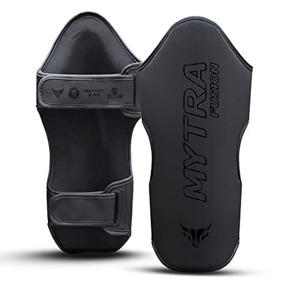 Mytra Fusion Shin Guards Artificial Leather MMA Shin Guards Muay Thai, Training, Sparring, Kickboxing, Martial Arts Shin Guards - size: Small
