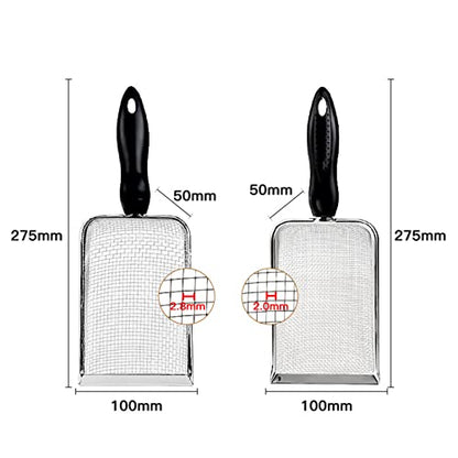 Sand Scooper Stainless Steel Fine Metal Sand Shovel Terrarium Litter Cleaner Corner Scoops