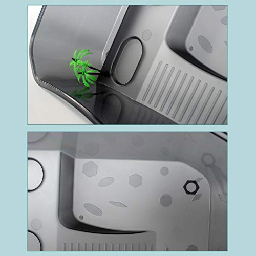 for Turtle Vivarium Box Aquarium for Breeding Box Habitat Tortoise Food Feeding Box with Basking Pl - color: White