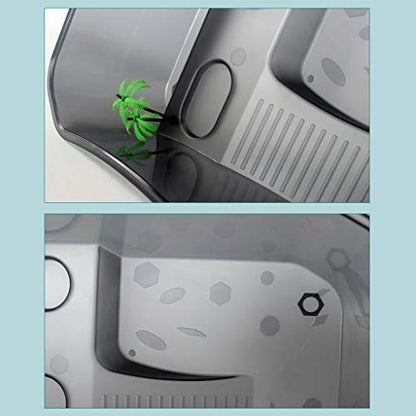 for Turtle Vivarium Box Aquarium for Breeding Box Habitat Tortoise Food Feeding Box with Basking Pl - color: White