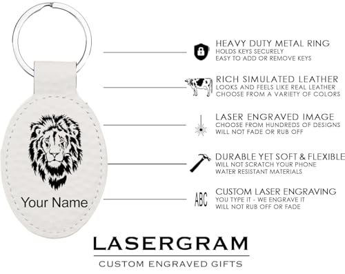 LaserGram Oval Keychain, Allah 1, Personalized Engraving Included (Golf White) - color: Golf White