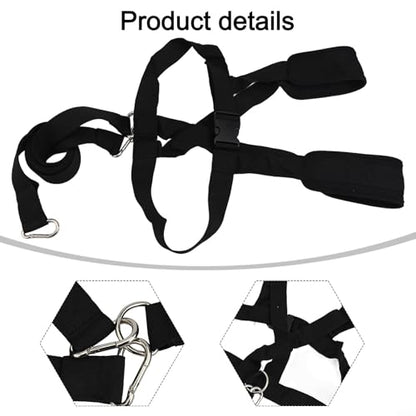 Sled Harness for Resistance Training with Adjustable Waist and Shoulder Pads Nylon Straps Pulling Rope for Strength and Speed Workouts
