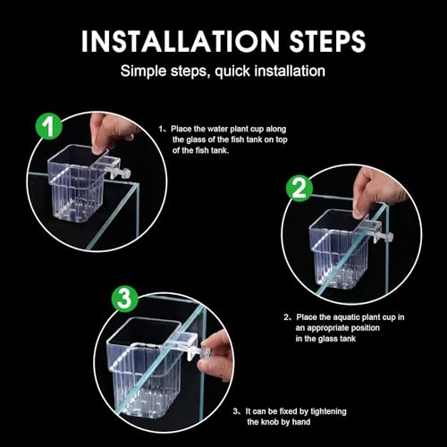 Clear Acrylic Aquarium Plant Holder Hanging Cups for Aquatic Plants Fish Tank