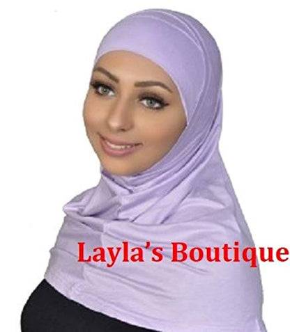Lavender Al Ameera Muslim Hijab Lycra Amira 2 piece Hood & Hijab Tube Underscarf Cap